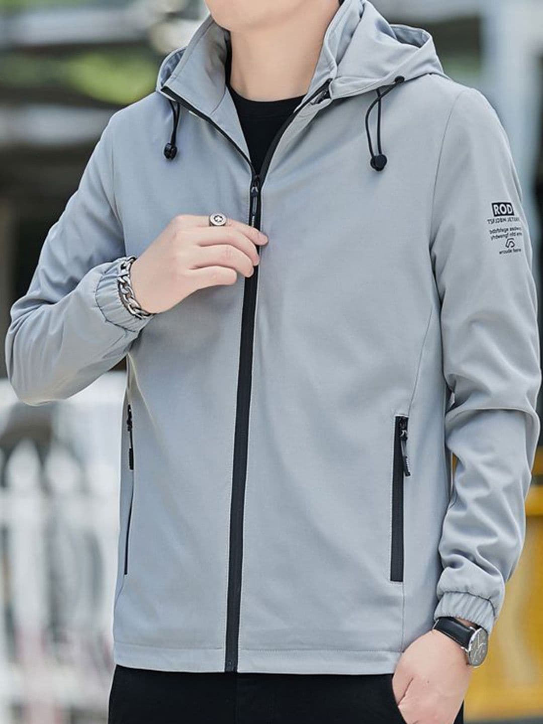StyleCast x Revolte Men Hooded Solid Windcheater Tailored Jacket - view 1