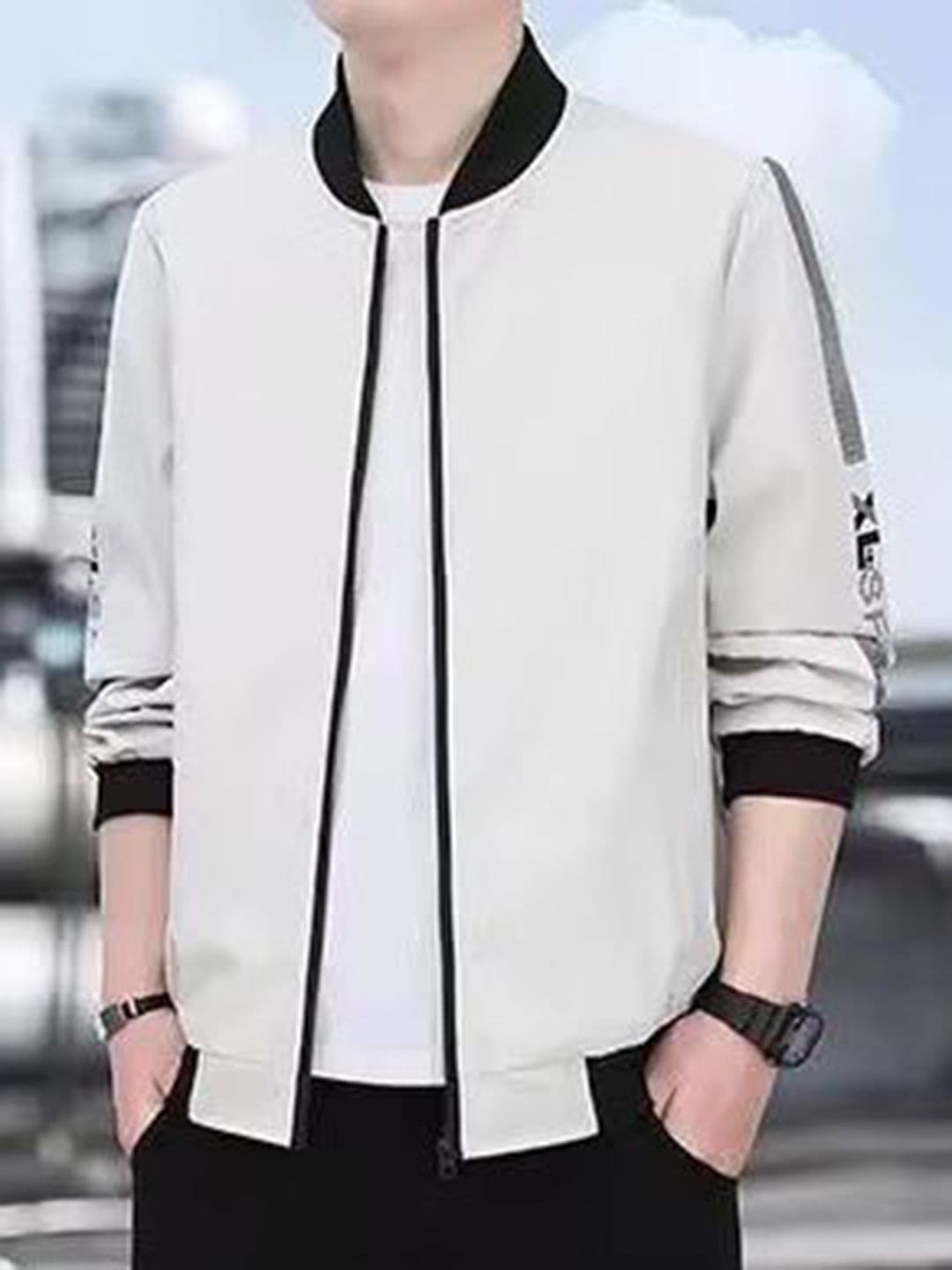 StyleCast x Revolte Men Mock Collar Solid Windcheater Tailored Jacket - view 1