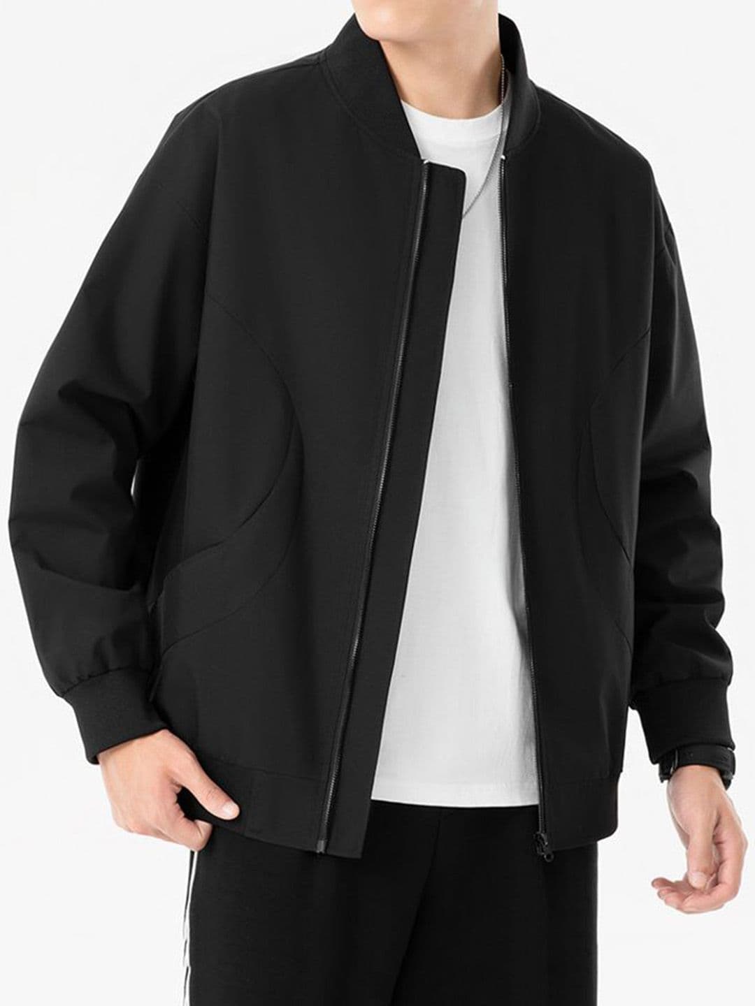 StyleCast x Revolte Men Mock Collar Solid Windcheater Tailored Jacket - view 1