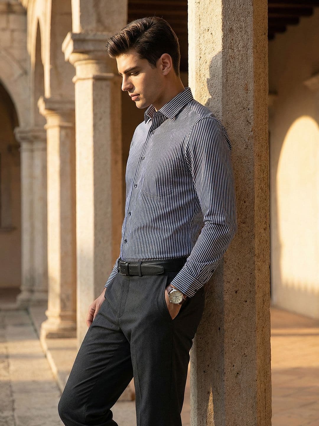 INVICTUS Urban Slim Fit Striped Formal Shirt - view 1