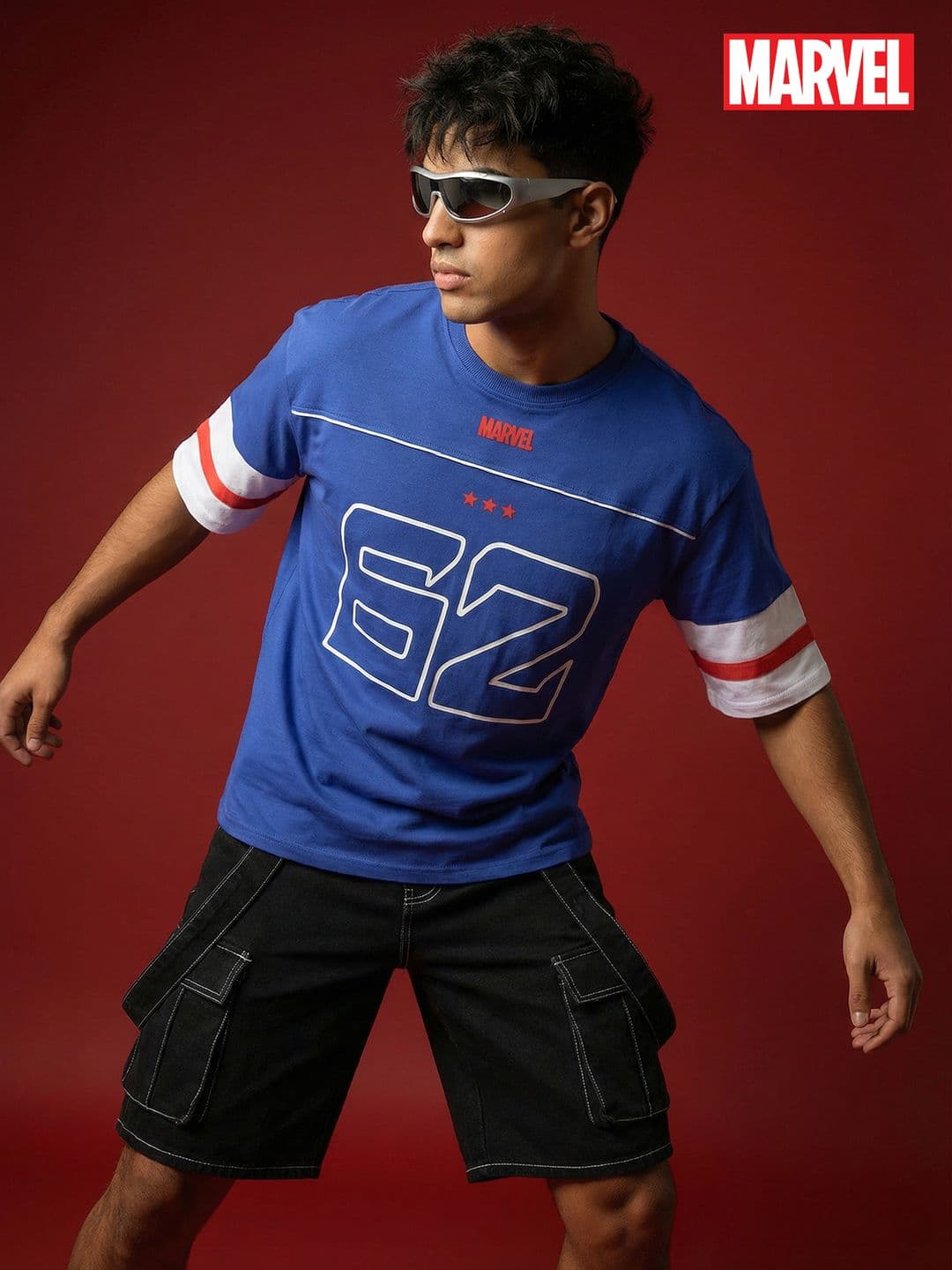 MARVEL STREET Relaxed Fit Captain America Printed Pure Cotton T-shirt - view 1