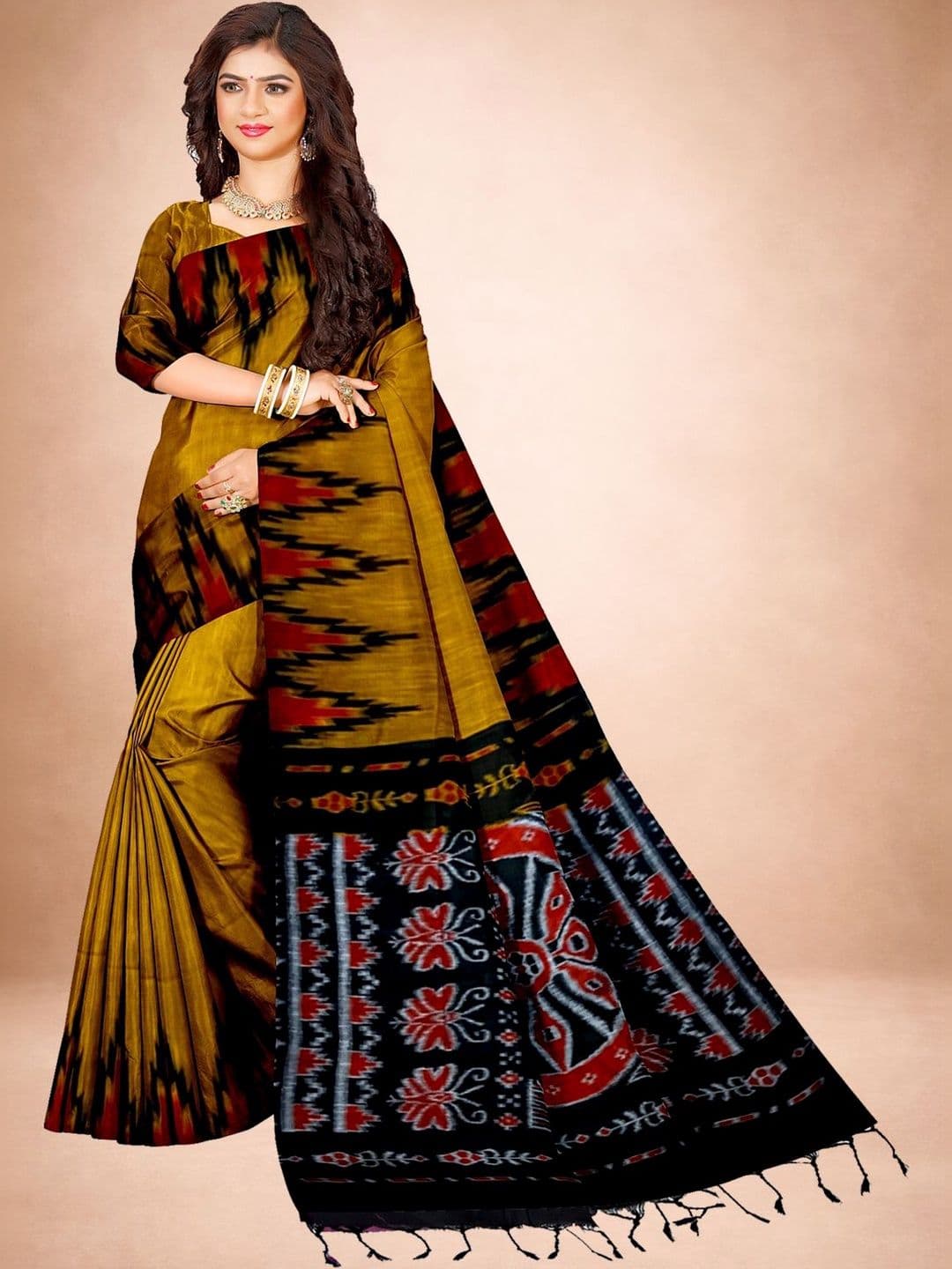 Quetzal Pure Cotton Sambalpuri Saree - view 1