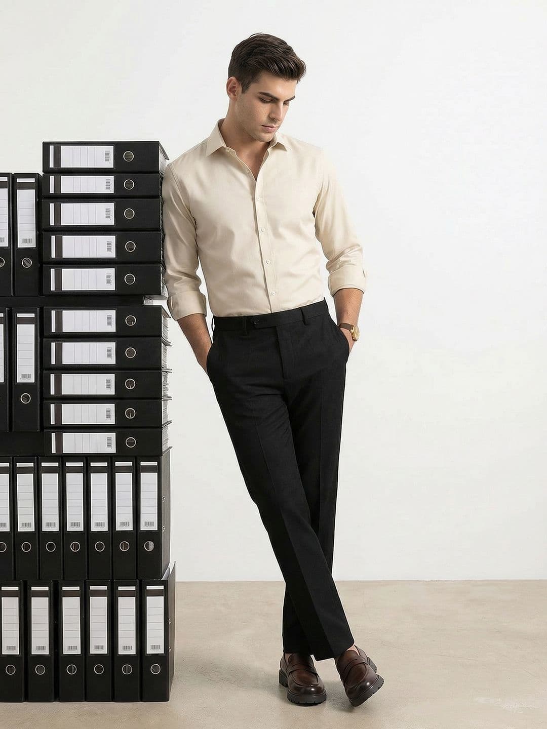 INVICTUS Men Checked Slim Fit Formal Trousers - view 1