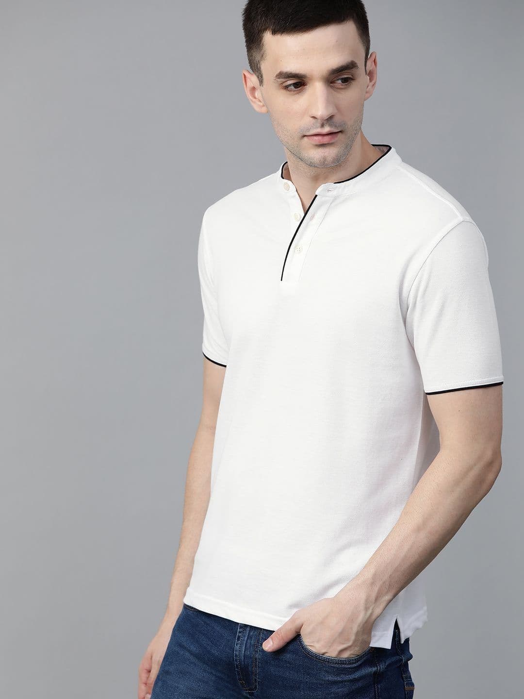 The Roadster Lifestyle Co Mandarin Collar Tshirts - view 1