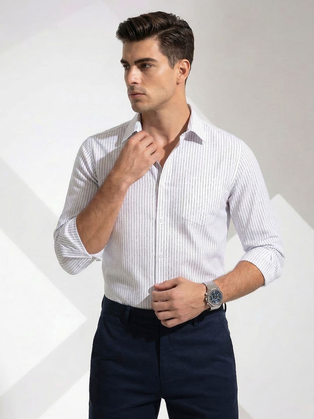 INVICTUS Urban Slim Fit Striped Formal Shirt - view 1