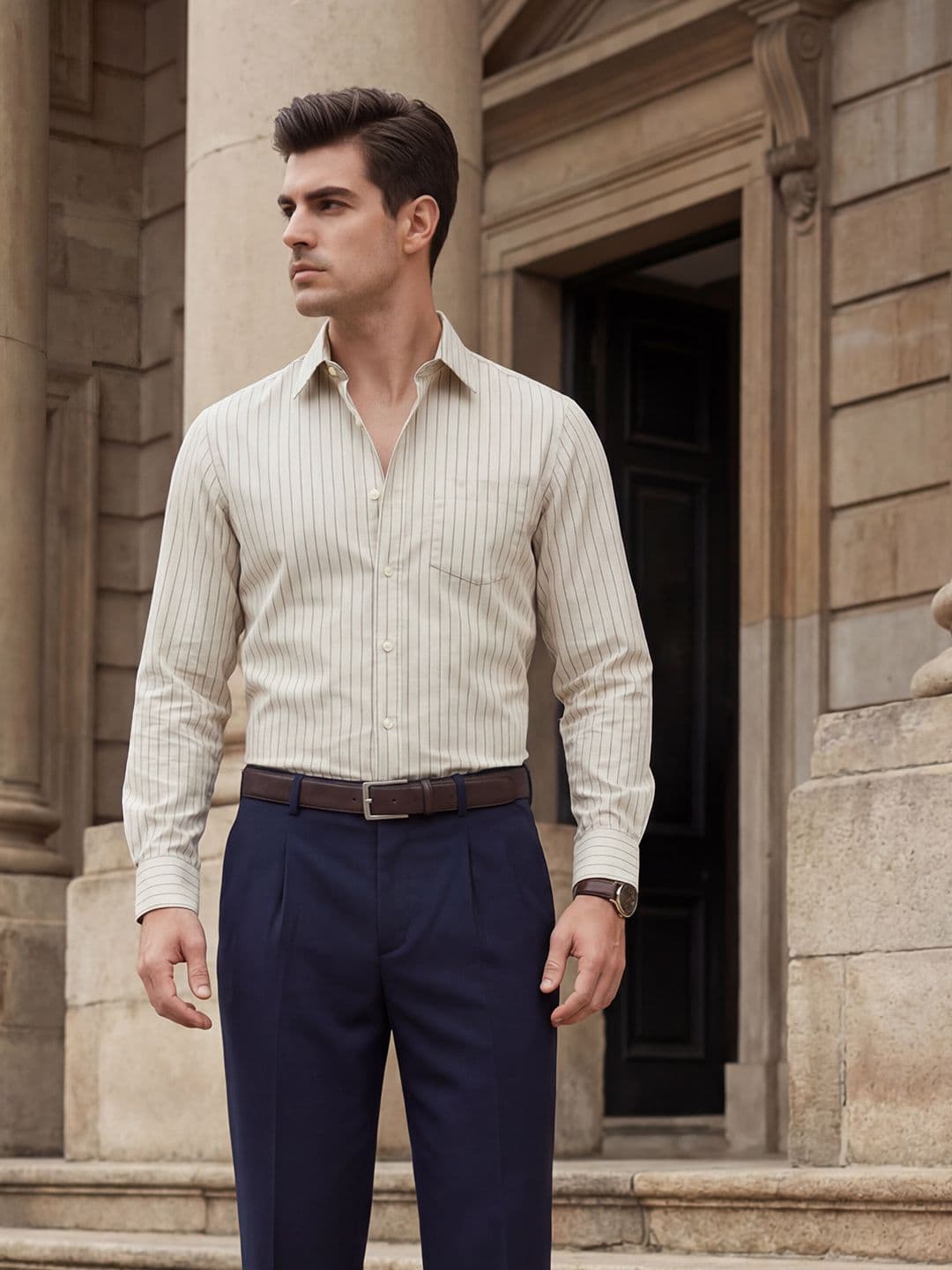 INVICTUS Urban Slim Fit Striped Formal Shirt - view 1