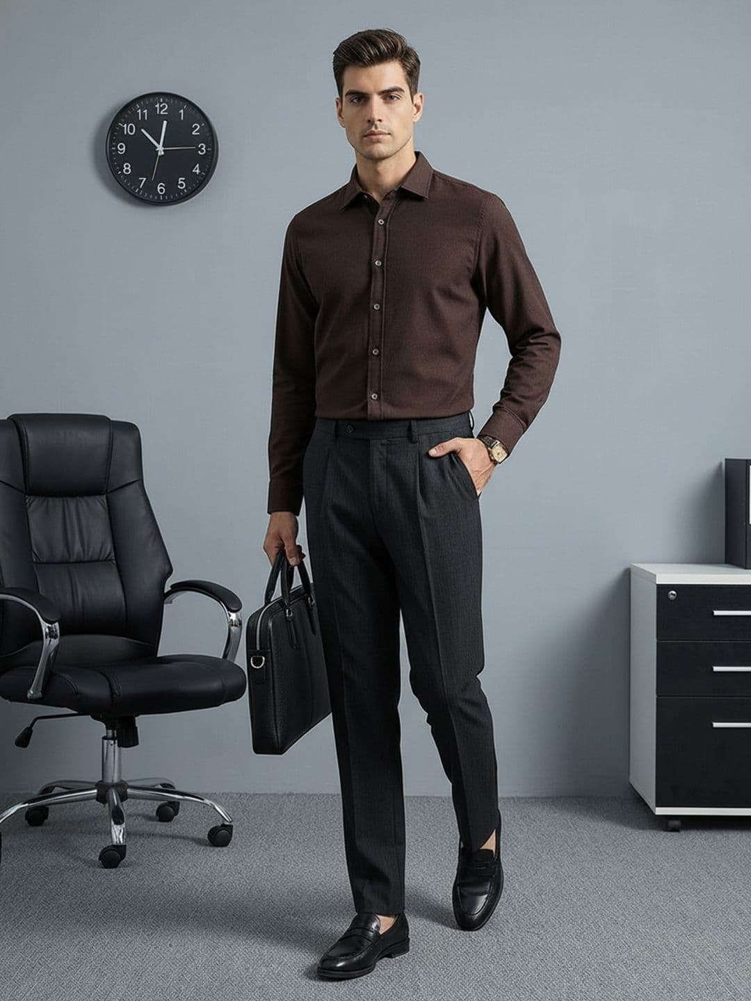 INVICTUS Men Slim Fit Pleated Formal Trousers - view 1