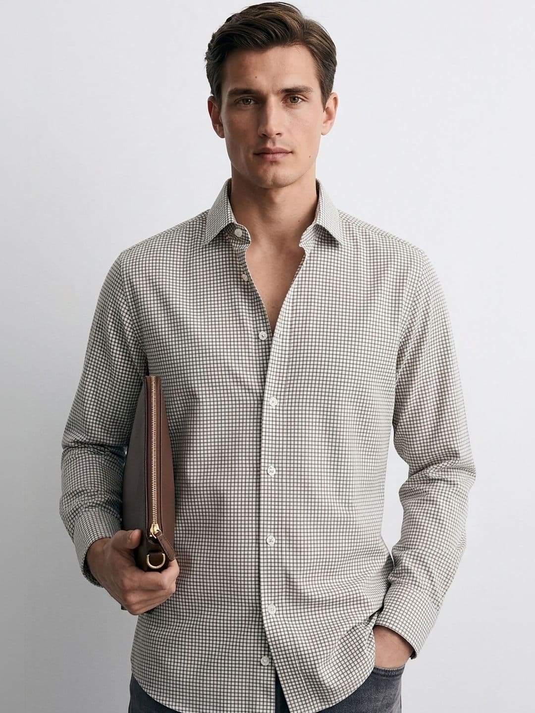 MISCHIEF MONKEY Men Classic Shepherd Checks Checked Casual Shirt - view 1