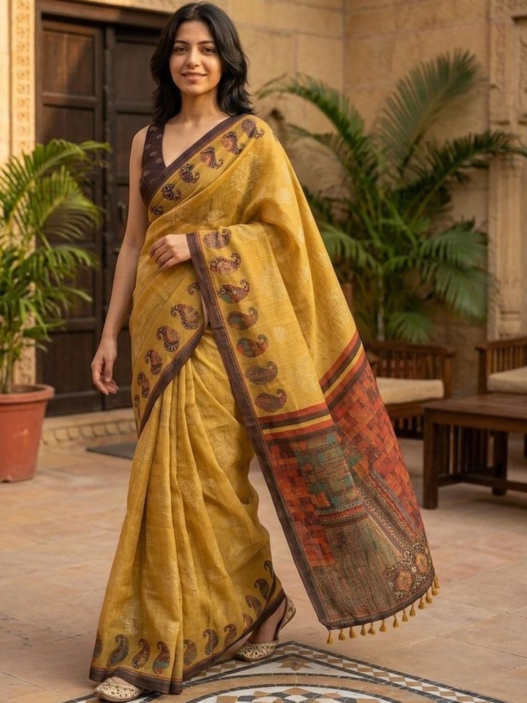 AANVI Ethnic Motifs Silk Blend Designer Saree - view 1