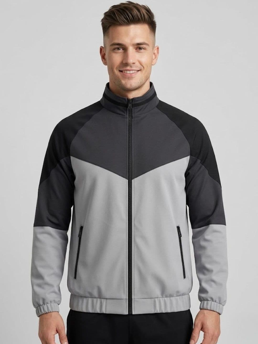 CARABA Men Colourblocked Lightweight Running Sporty Jacket - view 1