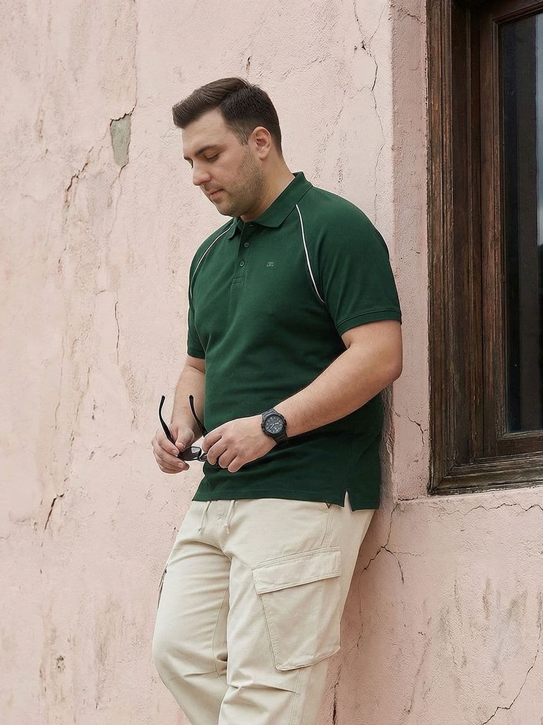 Sztori Plus Size Polo Collar Pure Cotton T-shirt - view 1