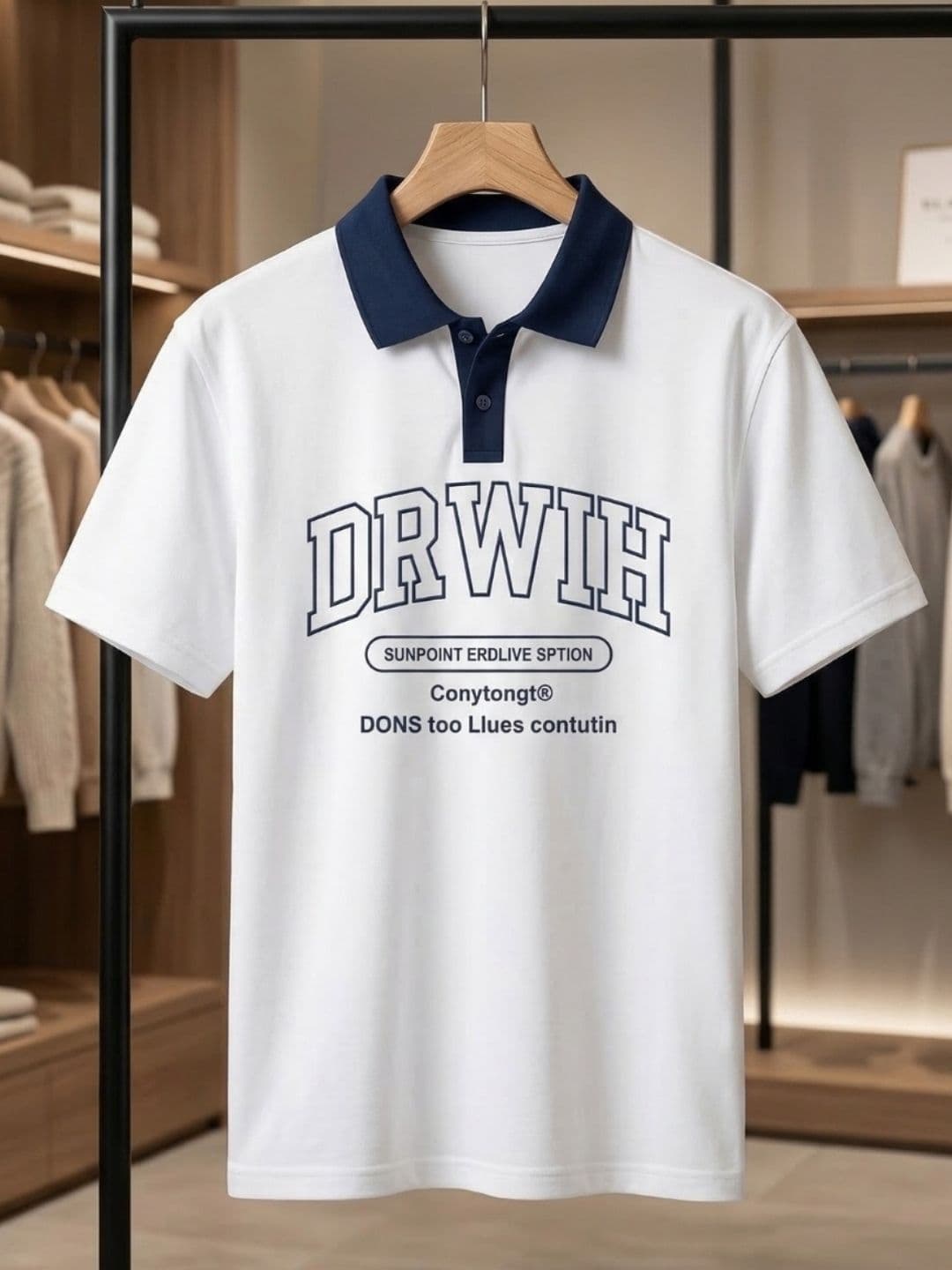 YONGE Men Printed Polo Collar T-shirt - view 1