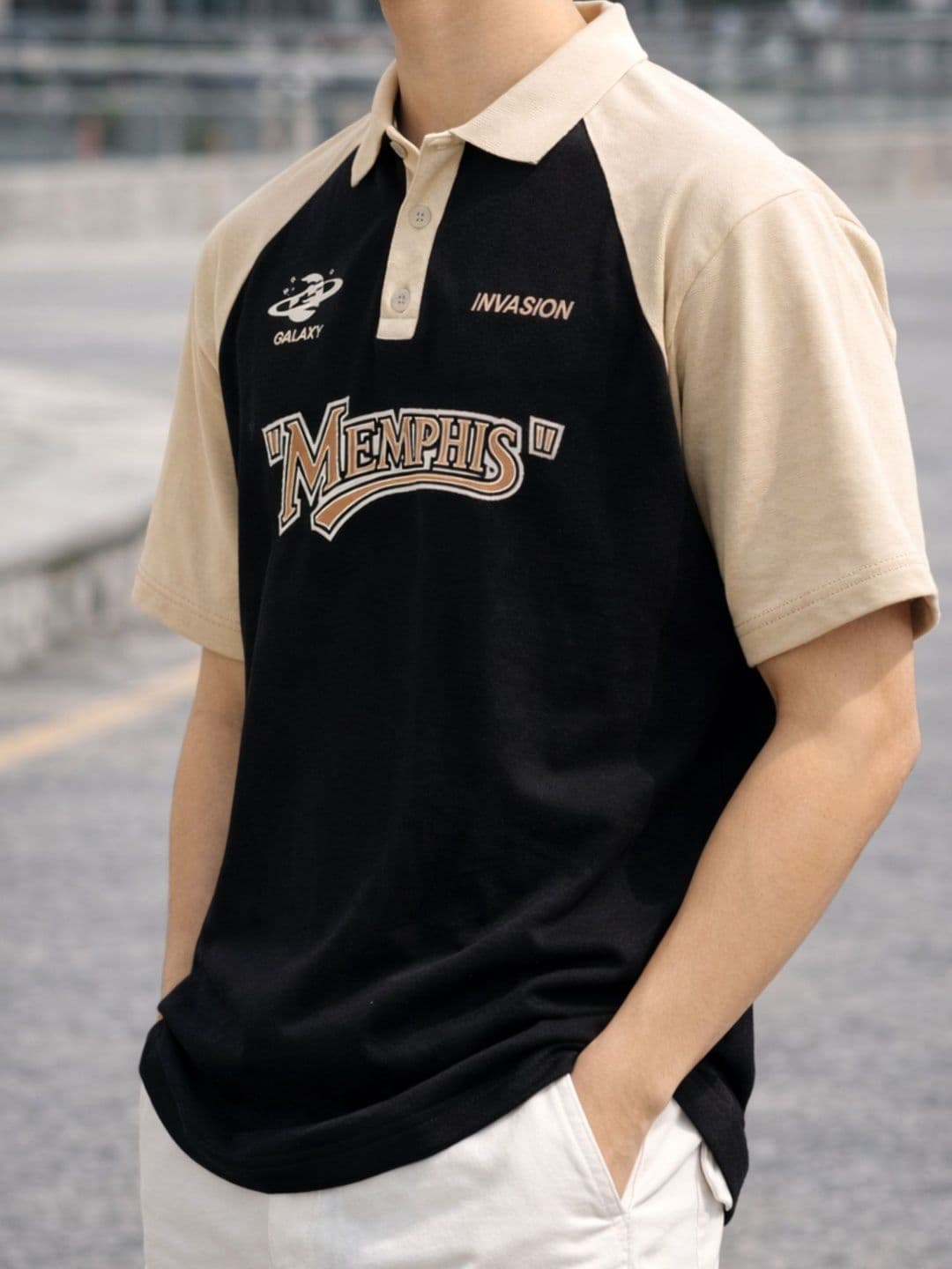 JUMPCUTS Men Typography Printed Polo Collar T-shirt - view 1