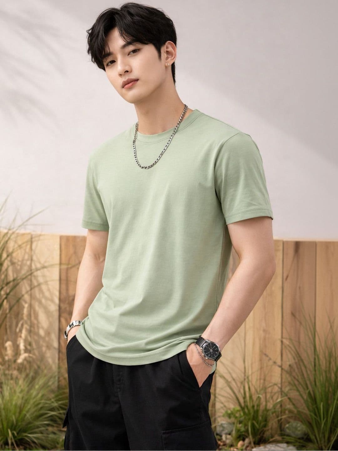 The Roadster Lifestyle Co Pure Cotton Round Neck Relaxed Fit Tshirt - view 1