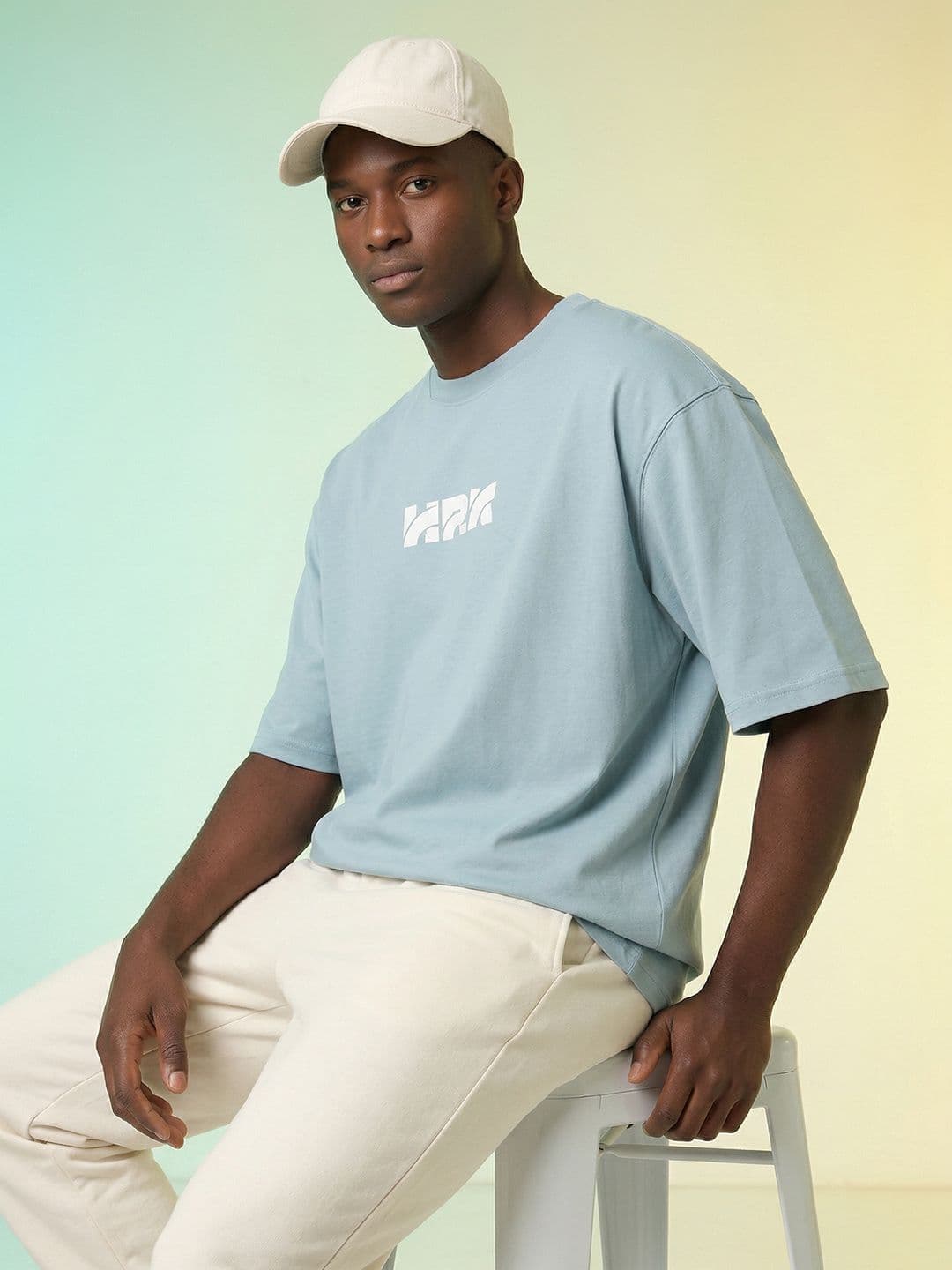 HRX by Hrithik Roshan Brand Logo Printed Pure Cotton Oversized T-shirt - view 1
