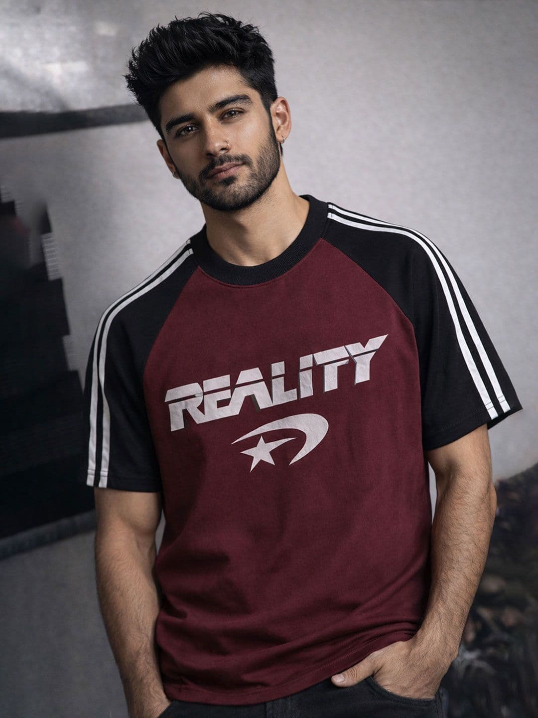 Force Men Typography Colourblocked T-shirt - view 1