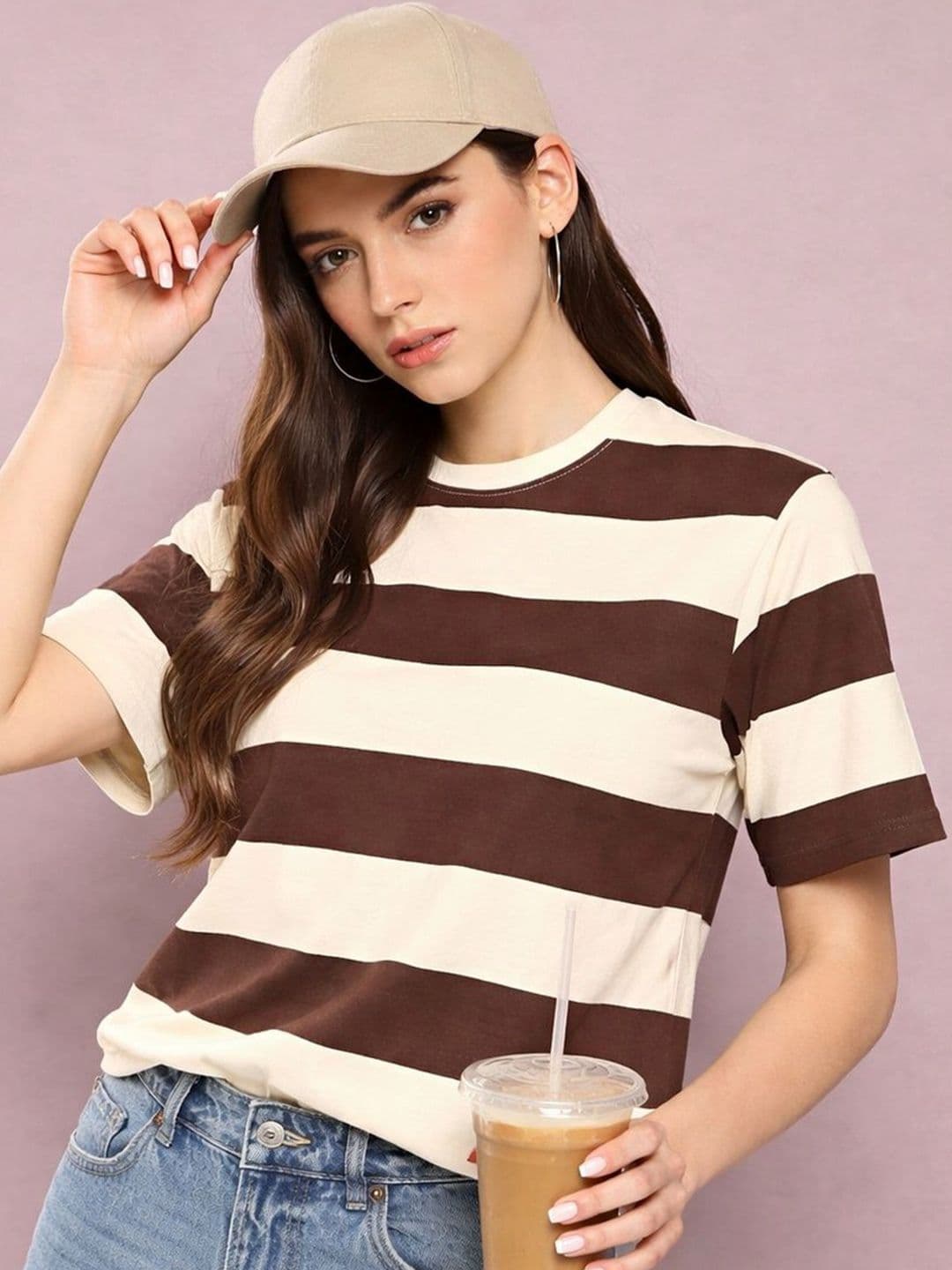 CORSICA Women Cottan Strip Cottan Tshirts - view 1