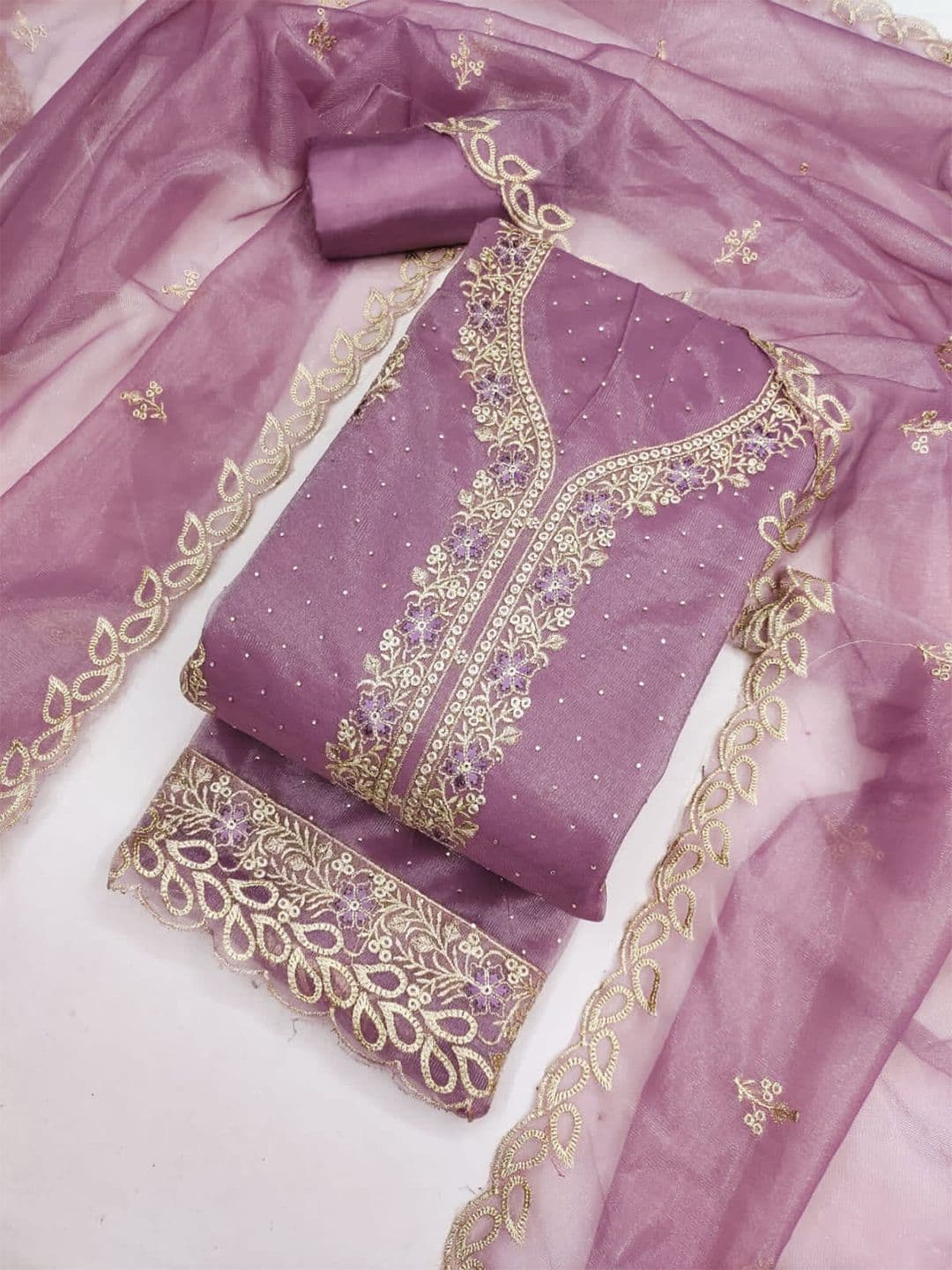 Aditis couture Embroidered Unstitched Dress Material - view 1