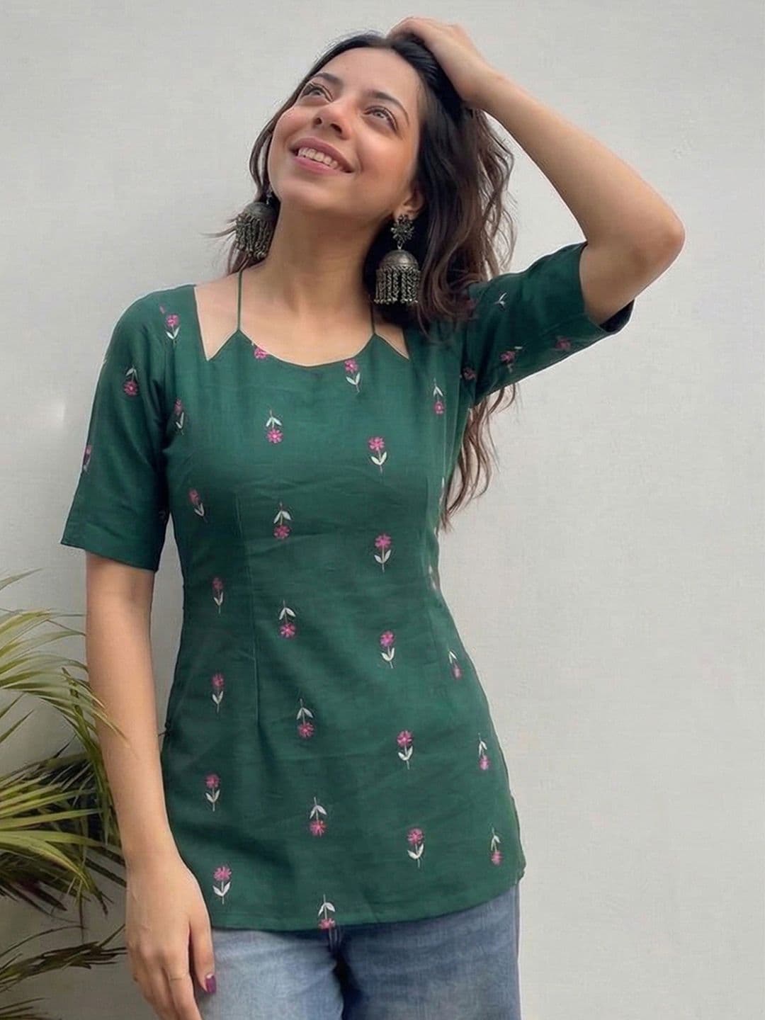 GoSriKi Floral Printed Kurti - view 1