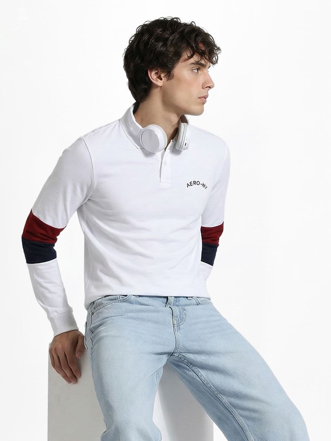 Aeropostale Typography Printed Polo Collar Pure Cotton T-shirt - view 1
