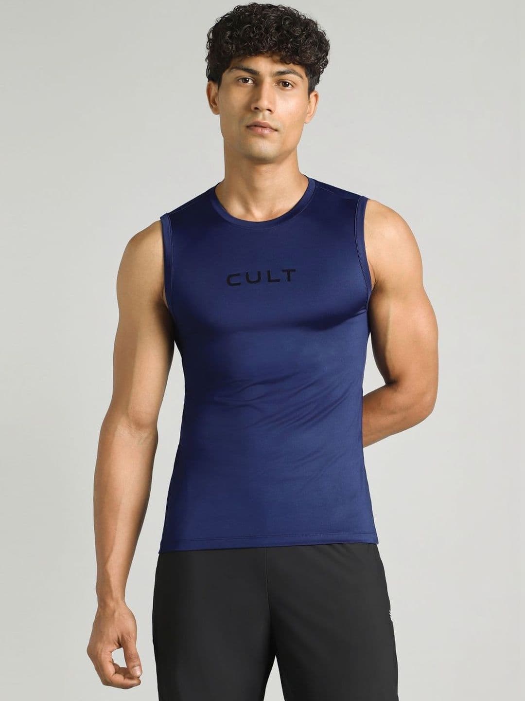CULT Men Navy Power Lifter Compression Tank - view 1