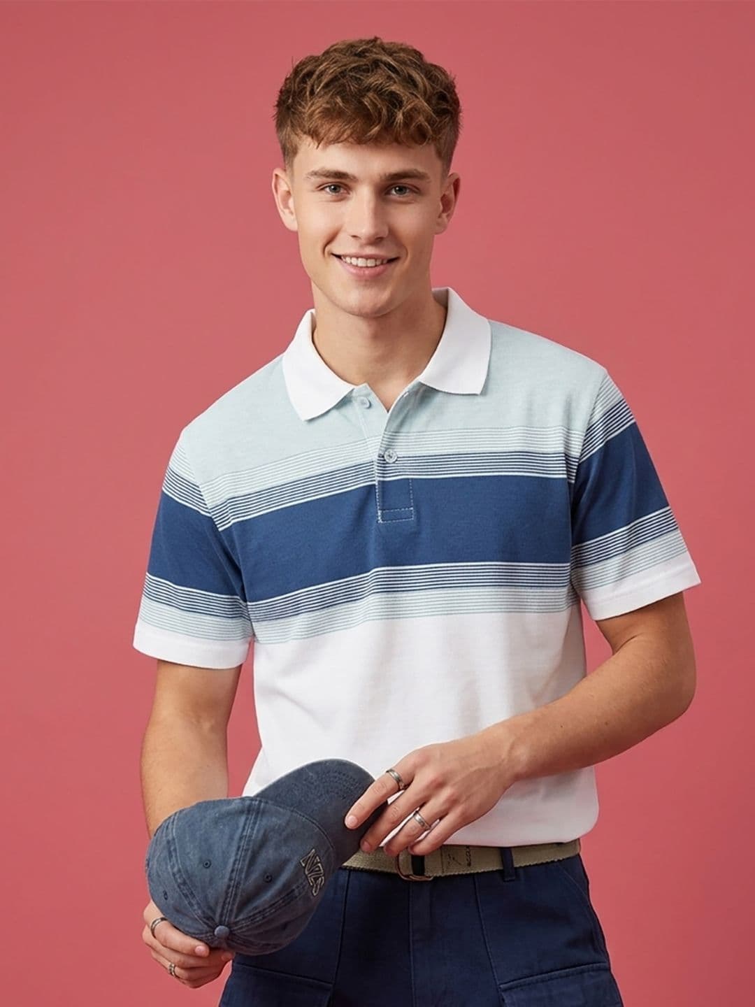 HERE&NOW Men Printed Polo Collar T-shirt - view 1