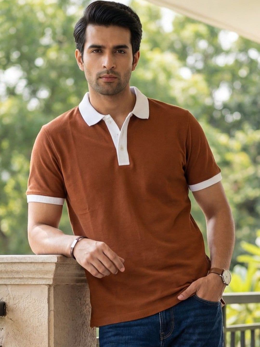 The Roadster Lifestyle Co Pure Cotton Polo Collar Tshirts - view 1