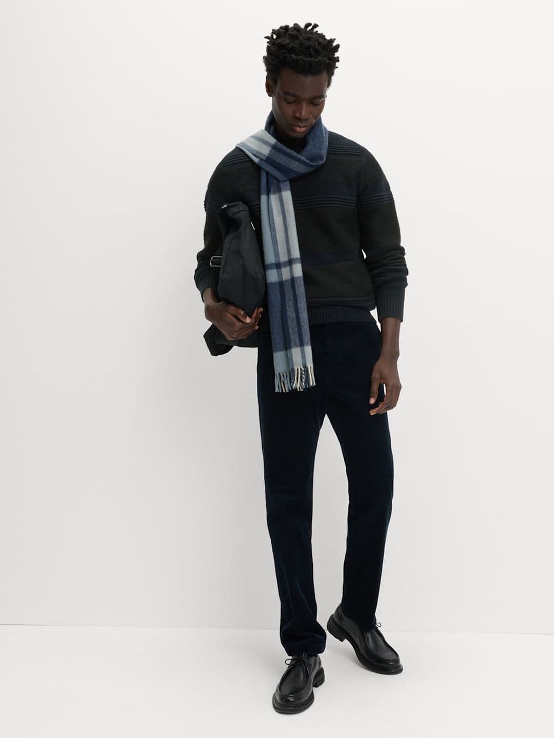 Marks & Spencer Textured Crew Neck Jumper with Wool - view 1