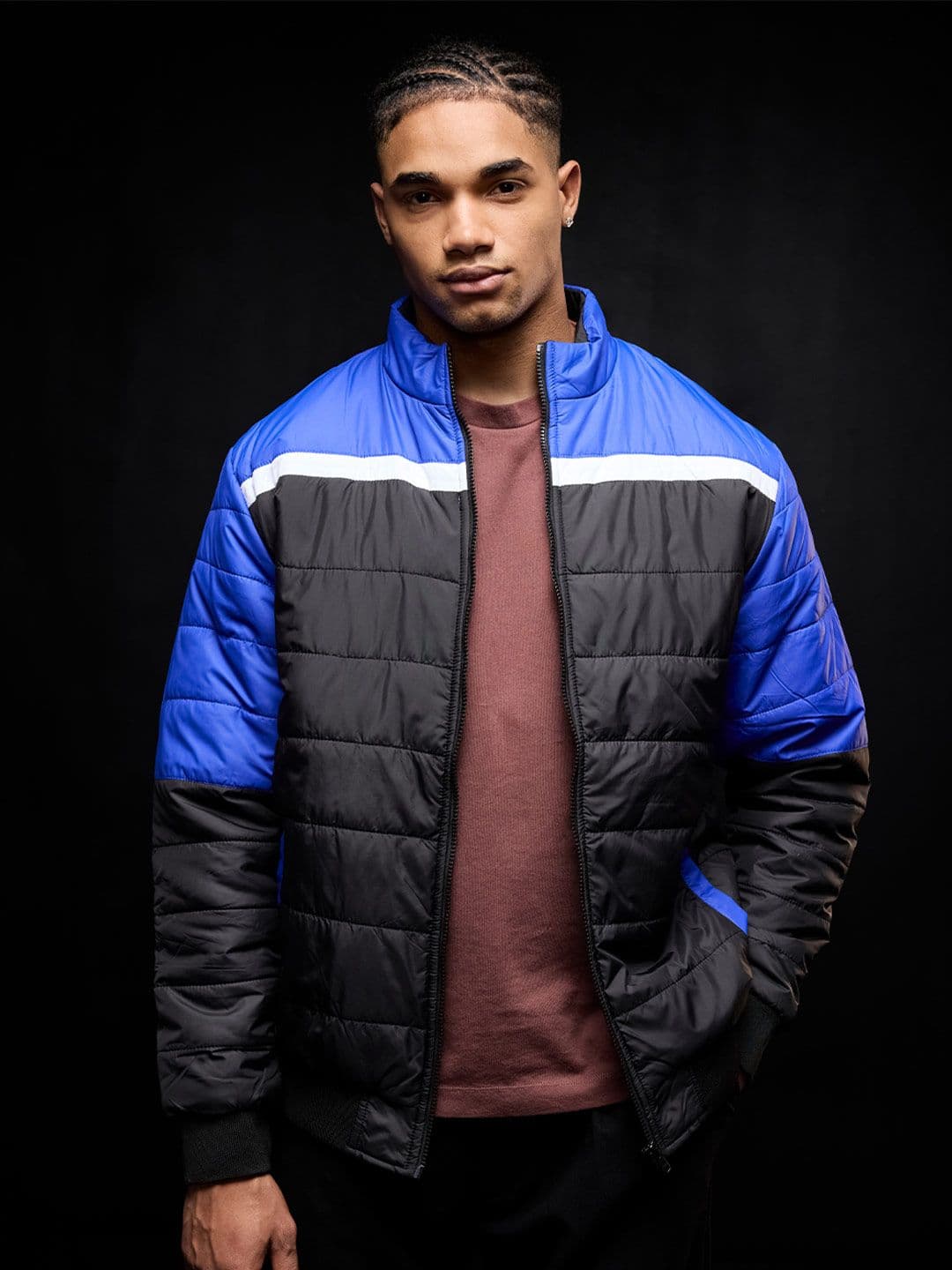 The Souled Store Men Oversized Fit Colourblocked Multi Puffer Jackets - view 1