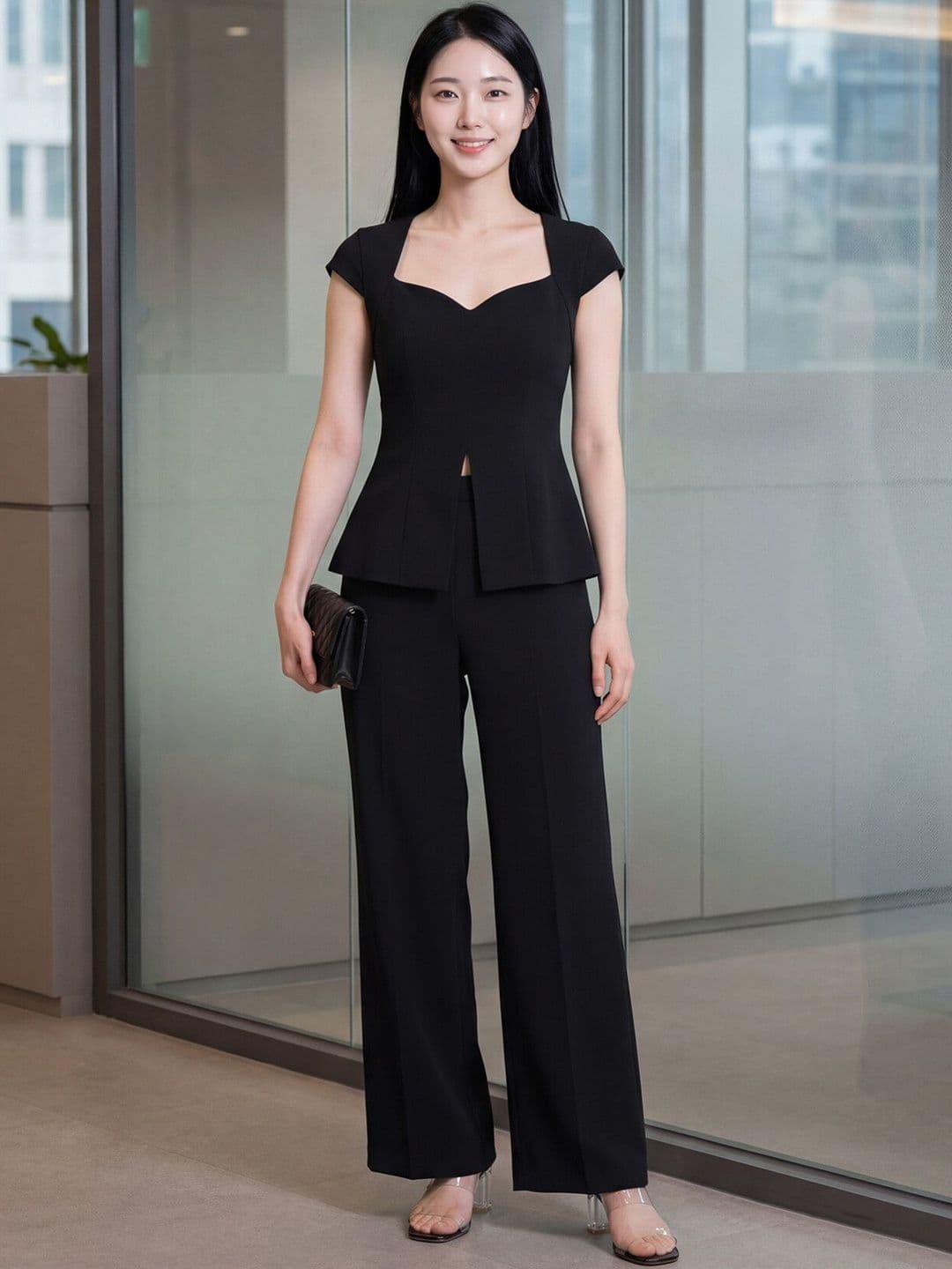 Selvia Edge Dyed Top with Trousers - view 1