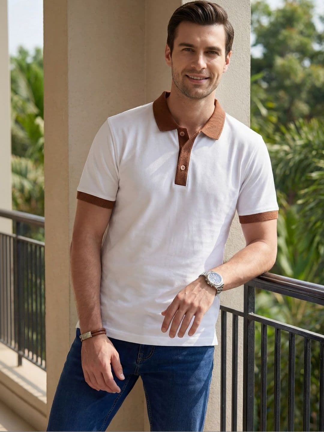 The Roadster Lifestyle Co. Pure Cotton Polo Collar Tshirts - view 1