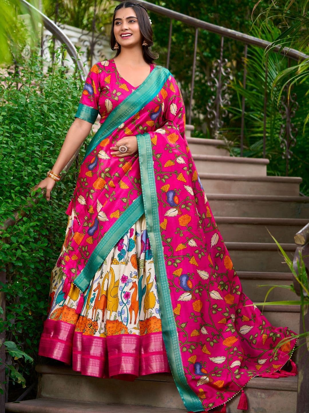 House of Pataudi Printed Flared Lehenga Choli - view 1