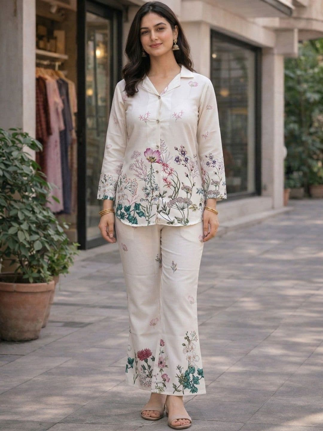 ZIVRAA Printed Top with Trousers - view 1