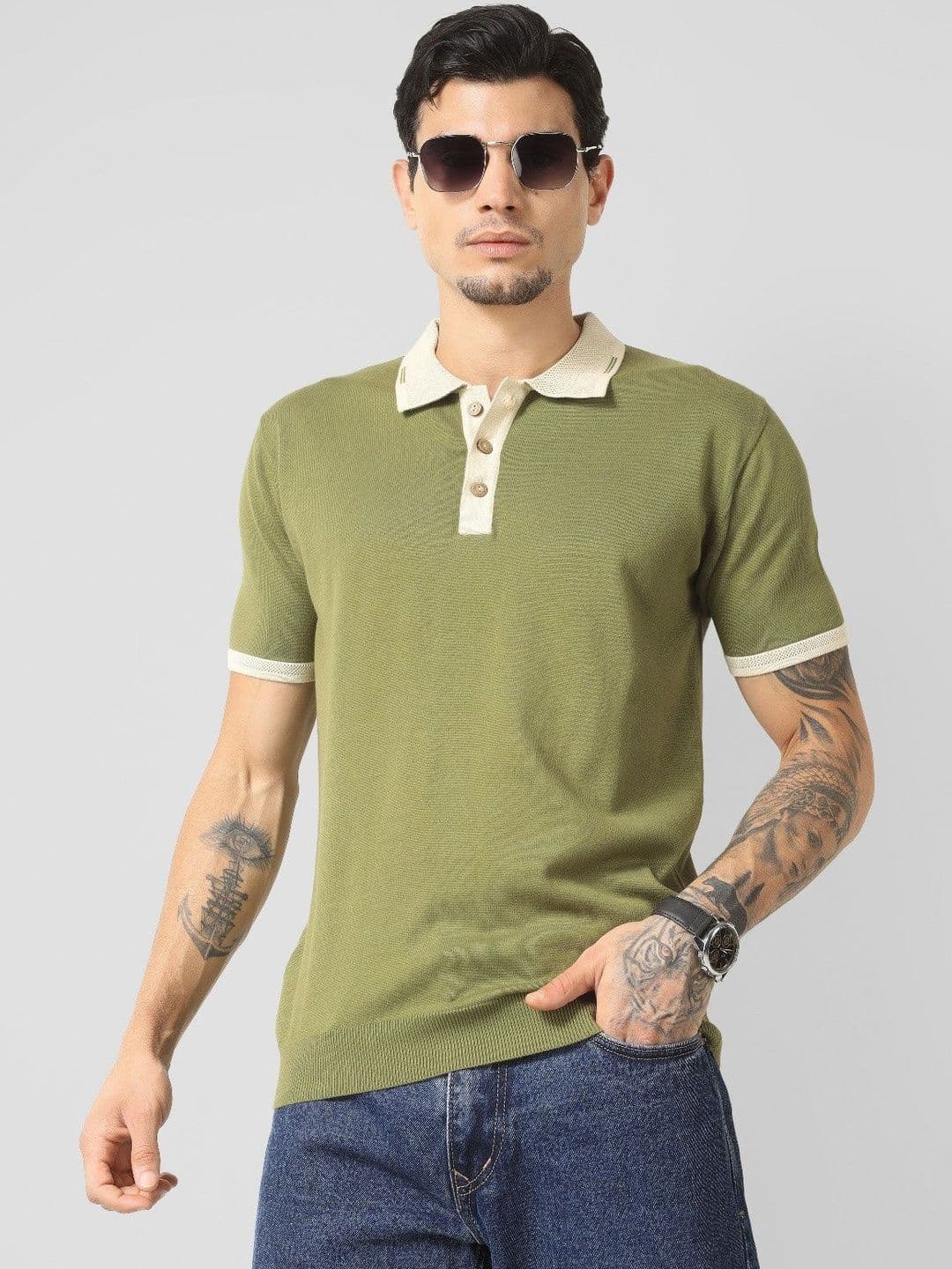 The Roadster Lifestyle Co Pure Cotton Polo Collar T-Shirt - view 1