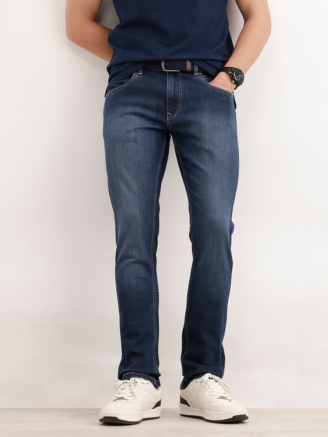 WROGN Men Slim Fit Heavy Fade Stretchable Jeans - view 1