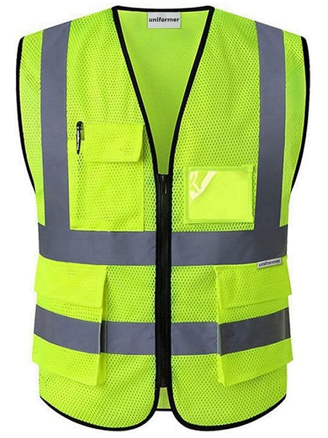 uniformer Men Colourblocked Reflective Strip Knitted Jacket - view 1
