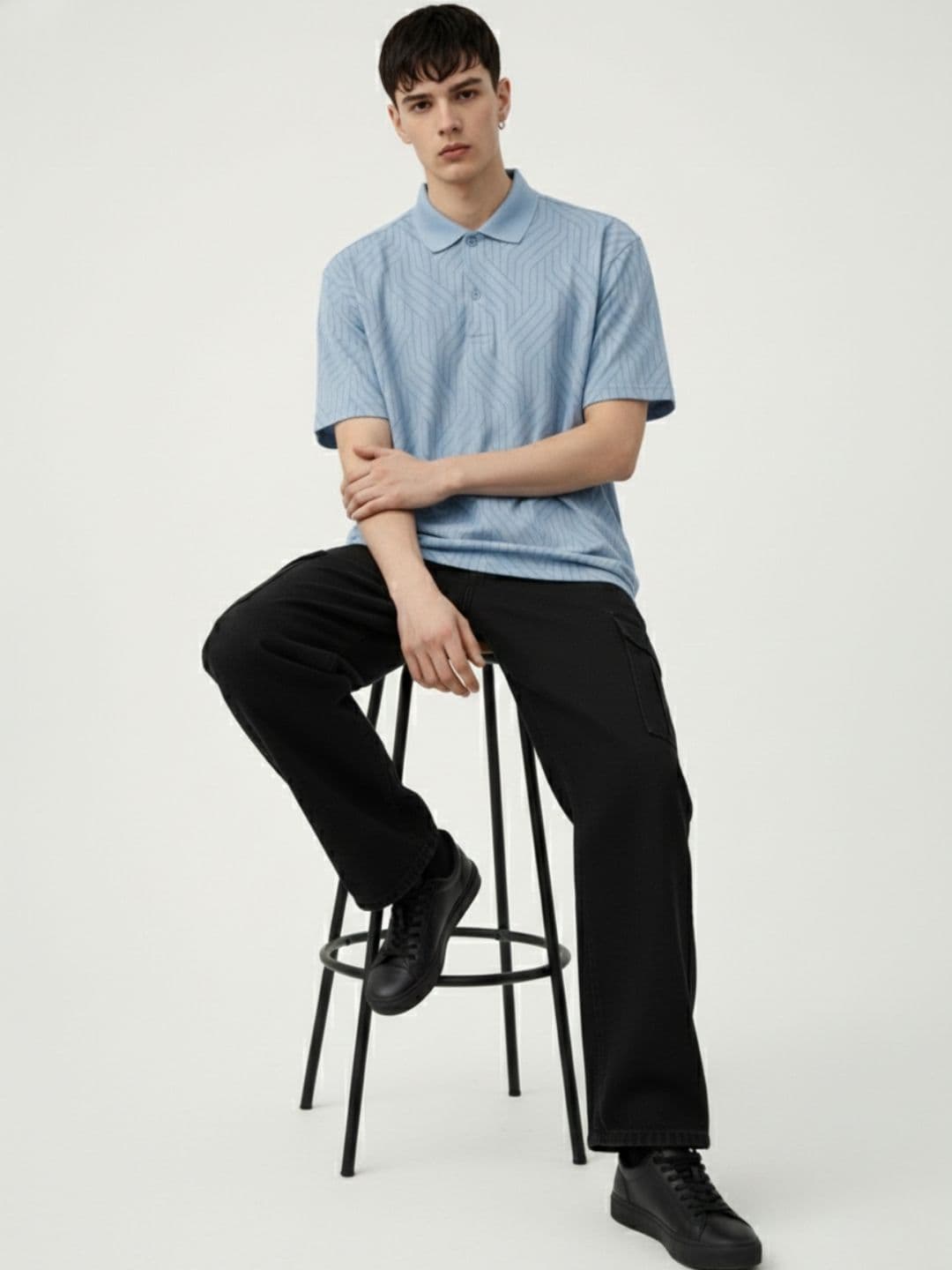 SZN Men Printed Polo Collar T-shirt - view 1
