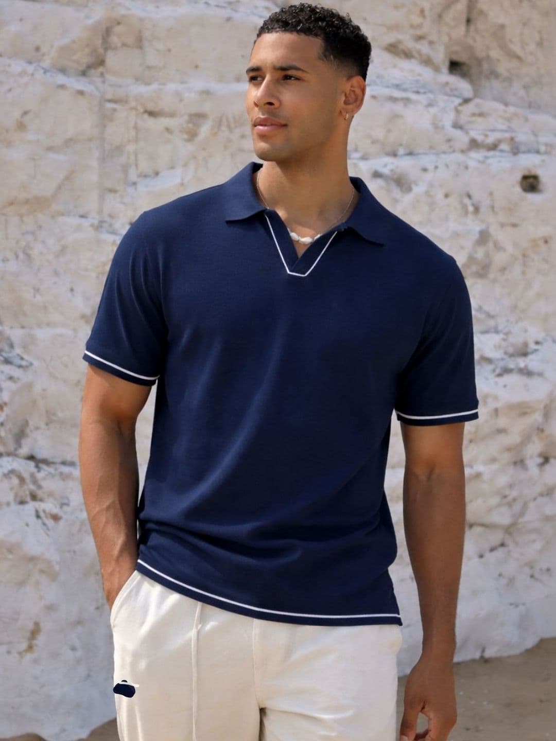 Rigo Men Polo Collar Pockets T-shirt - view 1