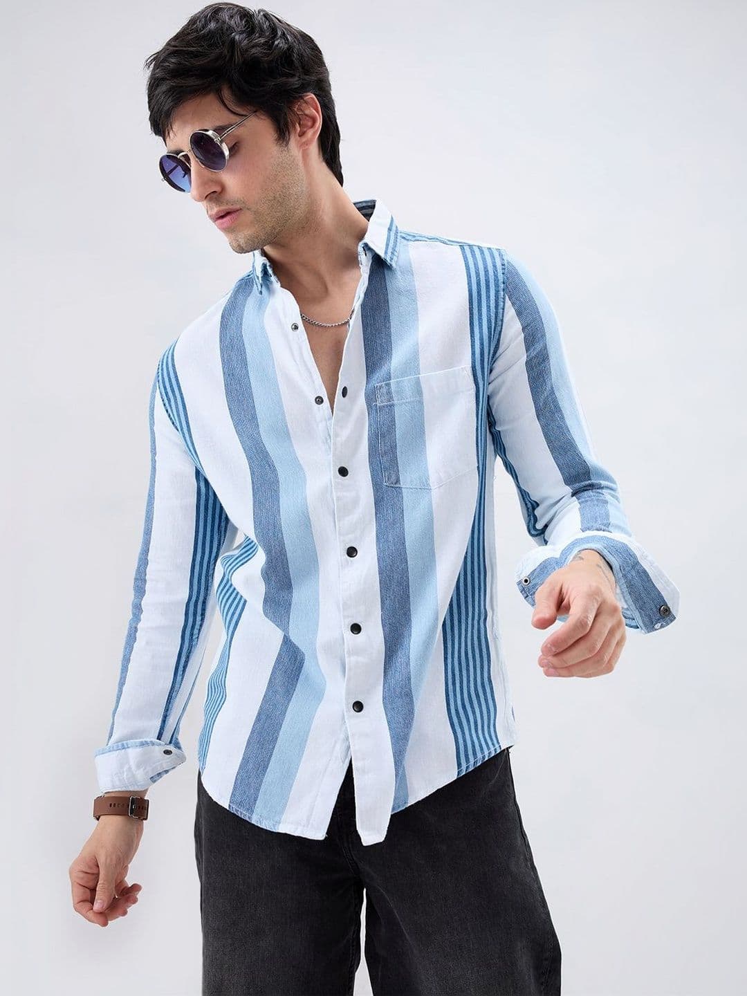 VASTRADO Men Classic Slim Fit Striped Casual Shirt - view 1