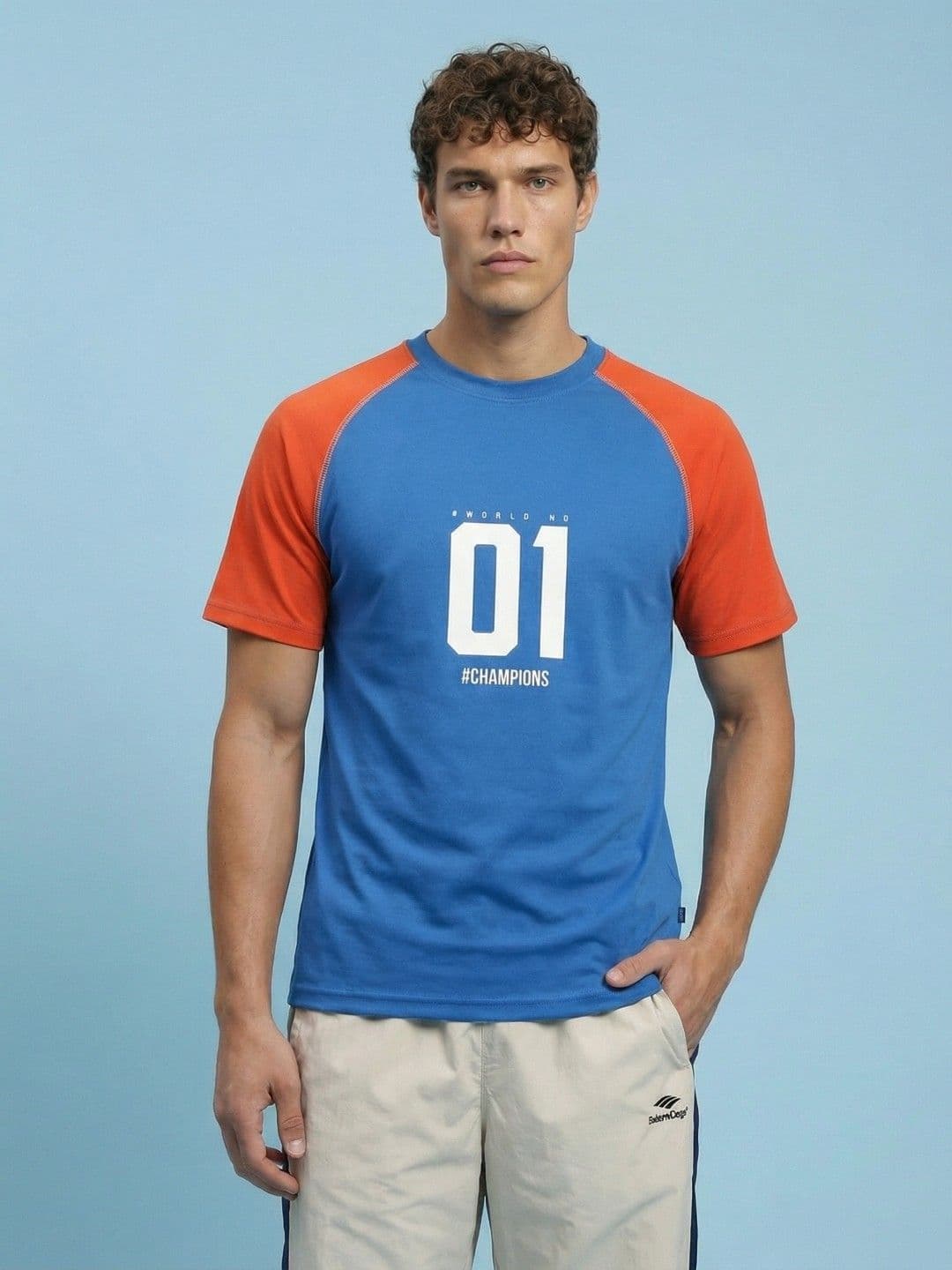 SPORT STREET by glitchez Varsity Printed Raglan Sleeves Relaxed Fit T-shirt - view 1