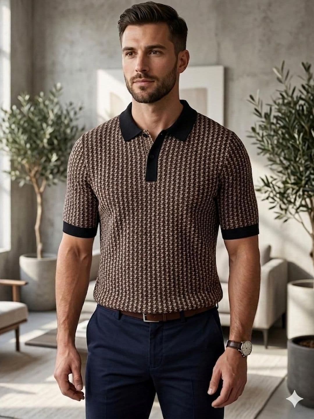 Raves Men Printed Polo Collar Bio Finish T-shirt - view 1