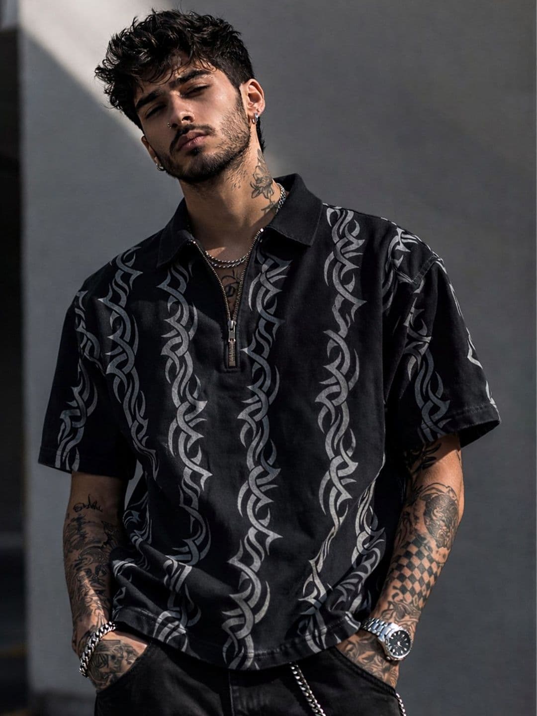 Force Men Printed Polo Collar T-shirt - view 1