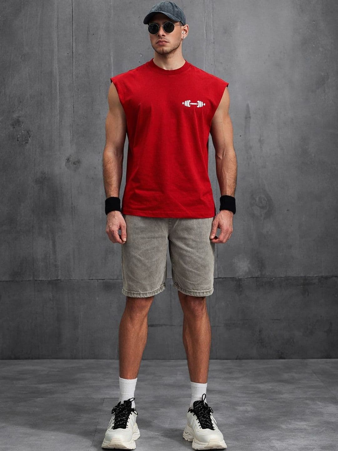 CARRO ARMATO Printed Cotton Gym Vest - view 1