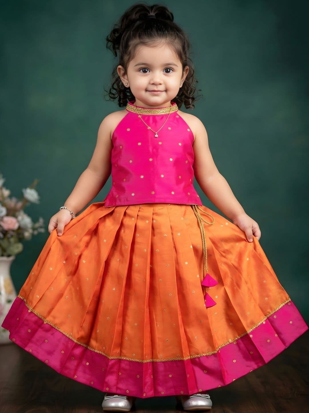 STANWELLS Kids Baby Girls Silk Designer Lehanga choli - view 1