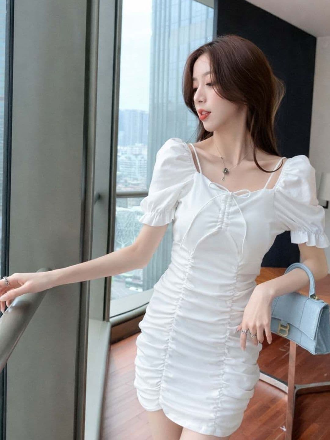 DressBerry Puff Sleeve Bodycon Mini Dress - view 1