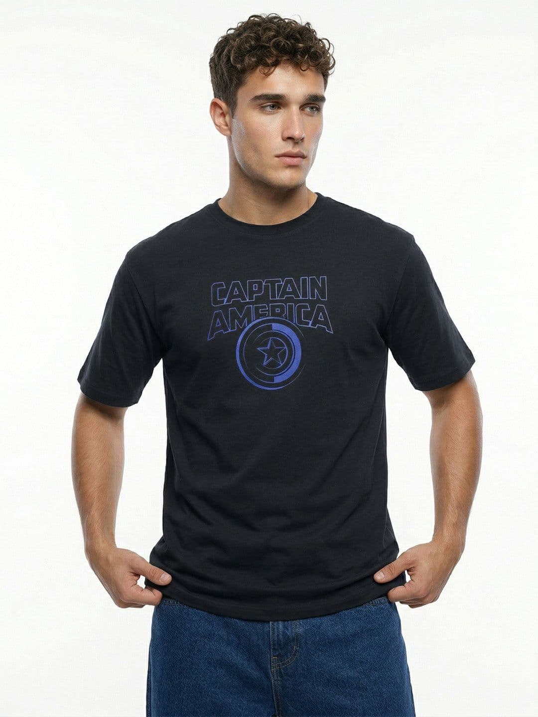 glitchez Captain America Superhero Relaxed Fit T-shirt - view 1