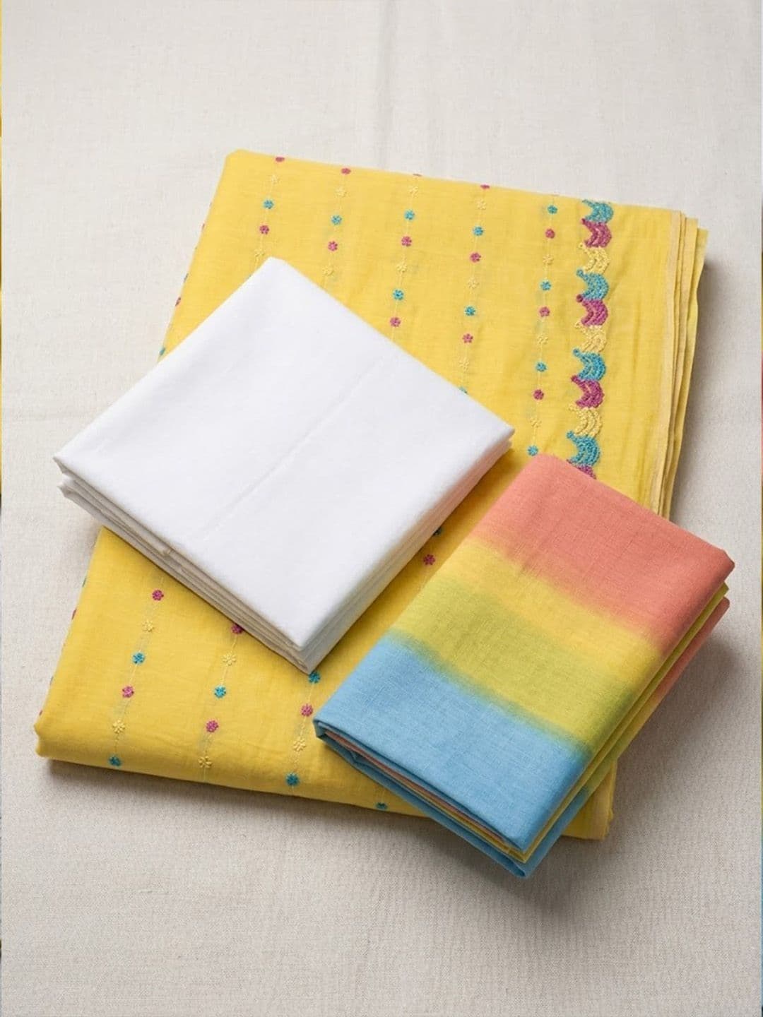 Varanga Embroidered Pure Cotton Unstitched Dress Material - view 1