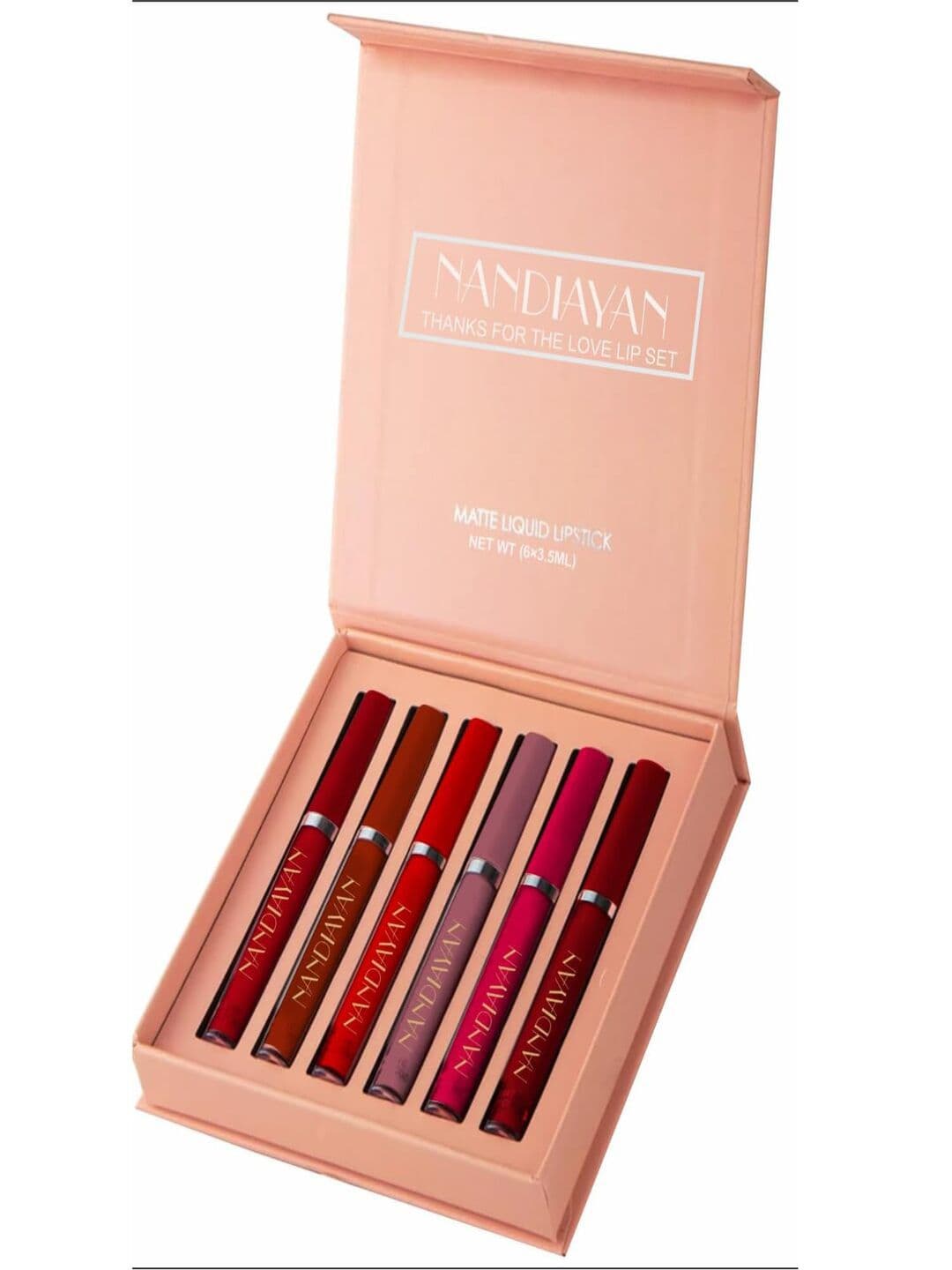 nandiayan Smudge Proof Liquid Lipstick Combo Pack of 6 Matte Finish Shades -3.5 ml each - view 1