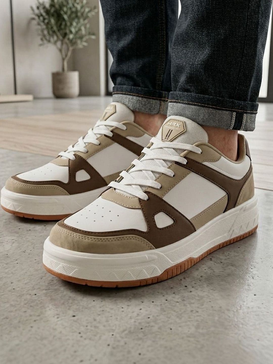 HRX by Hrithik Roshan Men Colourblocked PU Sneakers - view 1