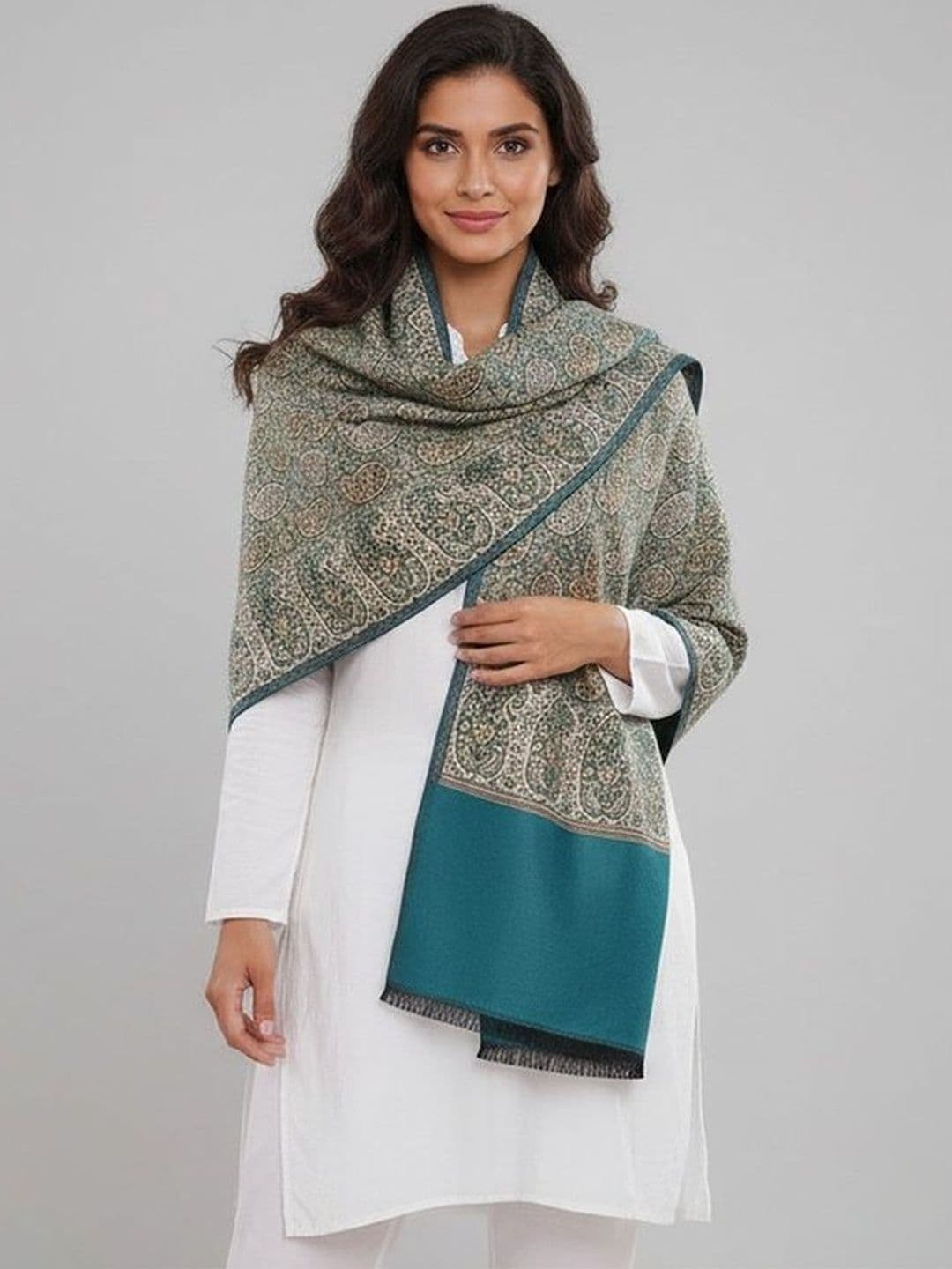 Manra Women Paisley Woven Design Shawl - view 1